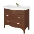 Mobile bagno a terra 115 cm noce con cassetti specchio e lampade Romantica