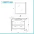 Mobile bagno a terra 115 cm bianco decape con cassetti specchio e lampade Romantica