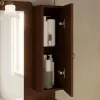 Mobile bagno a terra 105 cm noce con specchio lampada e pensile Romantica