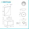 Mobile bagno sospeso 60 cm rovere miele Master lavabo 40 e specchio