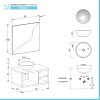 Mobile bagno sospeso 80 cm rovere miele Master lavabo 40 e specchio