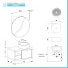 Mobile bagno sospeso 80 cm rovere miele Master lavabo 40 e specchio 80