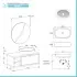 Mobile bagno sospeso 110 cm grigio cemento Master lavabo 42,5 e specchio 80