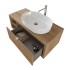 Mobile bagno sospeso 110 cm rovere miele Master lavabo 42,5 e specchio 80