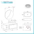 Mobile bagno sospeso 110 cm rovere miele Master lavabo 42,5 e specchio 80