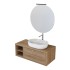 Mobile bagno sospeso 110 cm rovere miele Master lavabo 42,5 e specchio 80