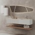 Cassetto sospeso 40 cm bianco opaco con anta cannettata Tevere 
