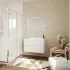 Mobile bagno sospeso bianco lucido 80 cm lavabo e specchiera LED Easy
