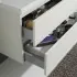 Mobile bagno sospeso bianco venato 80 cm lavabo e specchiera LED Easy