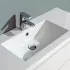 Mobile bagno sospeso bianco venato 80 cm lavabo e specchiera LED Easy