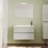 Mobile bagno sospeso rovere grigio 80 cm lavabo e specchiera LED Easy