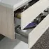 Mobile bagno sospeso rovere grigio 80 cm lavabo e specchiera LED Easy