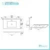 Mobile bagno sospeso rovere grigio 80 cm lavabo e specchiera LED Easy