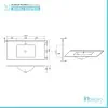 Mobile bagno sospeso bianco lucido 100 cm lavabo e specchiera LED Easy