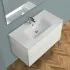 Mobile bagno sospeso bianco venato 100 cm lavabo e specchiera LED Easy