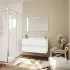 Mobile bagno sospeso bianco venato 100 cm lavabo e specchiera LED Easy