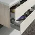 Mobile bagno sospeso rovere grigio 100 cm lavabo e specchiera LED Easy