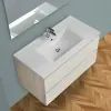 Mobile bagno sospeso rovere grigio 100 cm lavabo e specchiera LED Easy