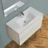 Mobile bagno sospeso rovere grigio 100 cm lavabo e specchiera LED Easy