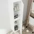 Pensile bagno sospeso bianco lucido H 136 cm ante reversibili soft-close Easy