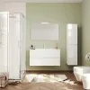 Pensile bagno sospeso bianco lucido H 136 cm ante reversibili soft-close Easy