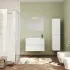 Pensile bagno sospeso bianco venato H 136 cm ante reversibili soft-close Easy