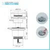 Piletta di scarico click clack universale cromo lucido con e senza troppopieno