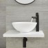 Sifone lavabo a canna tonda nero opaco completo di piletta click clack