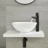 Sifone lavabo a canna tonda nero opaco completo di piletta click clack