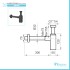 Sifone lavabo a canna quadrata nero opaco completo di piletta click clack