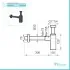 Sifone lavabo a canna quadrata nero opaco completo di piletta click clack