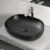Sifone lavabo a canna quadrata nero opaco completo di piletta click clack
