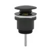 Sifone lavabo a canna quadrata nero opaco completo di piletta click clack