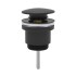 Sifone lavabo a canna quadrata nero opaco completo di piletta click clack