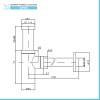 Sifone lavabo a canna tonda cromato completo di piletta click clack universale