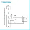 Sifone lavabo a canna tonda cromato completo di piletta click clack universale