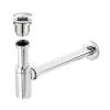 Sifone lavabo a canna tonda cromato completo di piletta click clack universale