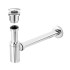 Sifone lavabo a canna tonda cromato completo di piletta click clack universale