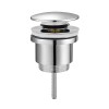 Sifone lavabo a canna quadrata cromato completo di piletta click clack universale