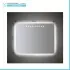 Specchiera LED 100x70 con punti superiori sabbiati e illuminazione perimetrale