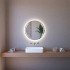 Specchio LED 75 cm con doppia sabbiatura ad arco e illuminazione perimetrale