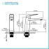 Miscelatore lavabo in ottone cromato con sottile leva monocomando Nemes