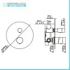 Set doccia incasso nero opaco con soffione 30 e kit doccia completo Gemini