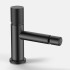 Set miscelatori lavabo alto e bidet nero opaco con leva zigrinata Gemini