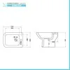 Wc e bidet tradizionali con scarico a terra e lavabo 60 cm Ginevra