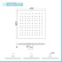 Soffione doccia quadrato 40x40 cm cromato lucido in acciaio inox