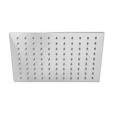 Soffione doccia rettangolare 30x20 cm cromato lucido in acciaio inox