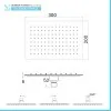 Soffione doccia rettangolare 30x20 cm cromato lucido in acciaio inox