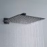 Soffione doccia rettangolare 30x20 cm nero opaco in acciaio inox