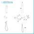 Set doccia cromato con braccio soffione rettangolare 25x15 e kit doccia 